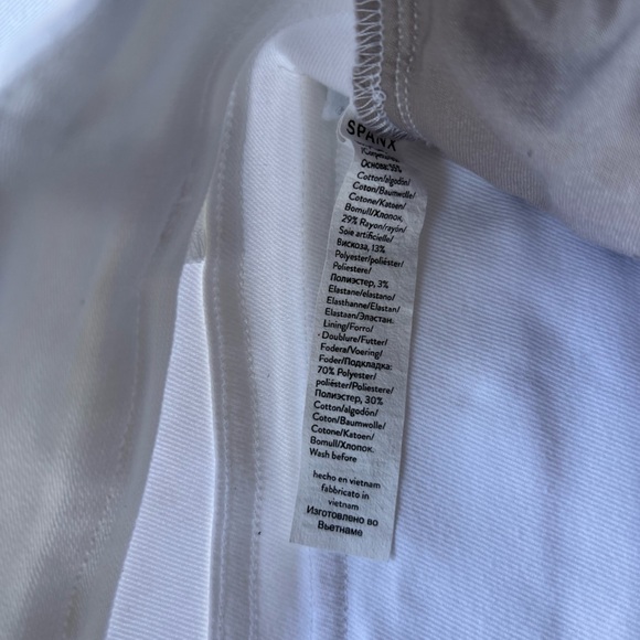 Spanx Twill Crop Wide Leg High Rise Pants White Small - Picture 10 of 10